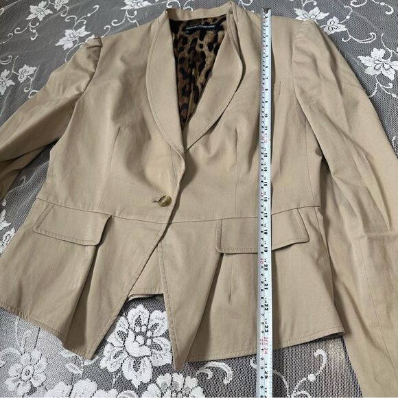 Dolce & Gabbana Tan Single Button Blazer with Shawl Collar Sz 48 Euro - Picture 11 of 16